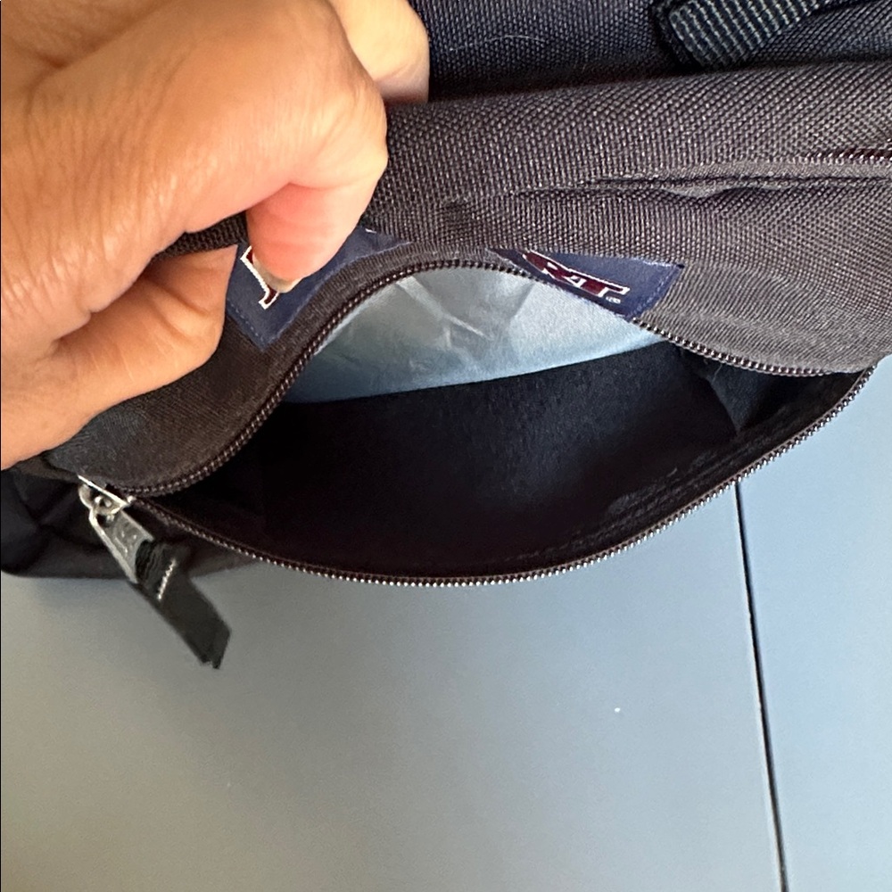 Jansport Black Backpack with Navy Logo Patch - Picture 12 of 15